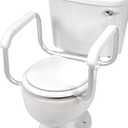 DMI Toilet Safety Rails Toilet Handles for The Elderly Toilet Safety Handrails Frame Easy Assembly with no Tools, White