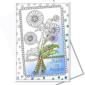 Art Eclect Coloring Note Cards for Adults, Just a Note to Say, 10 Different Designs and 10 White Envelopes (JustNote/10)