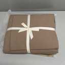 FOSSA Duvet Cover Set 100% Washed Cotton Linen Feel Super Soft Breathable Cozy 3 Pieces Bedding Sets Solid Pale Brown Queen