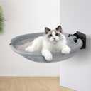 Wall Mounted Cat Hammock, Foldable Cat Bed with Breathable Fabric, Large, Holds Up to 30 lbs for Sleeping, Playing, Climbing and Lounging (1 Pack)