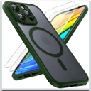 TOCOL Magnetic Designed for iPhone 14 Pro Case, with 2 Screen Protectors, [Fit for MagSafe] [Military Grade Drop Tested] Slim Translucent Matte Case for iPhone 14 Pro Phone Case 6.1", Green