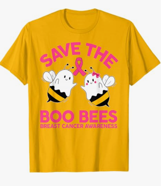 Save The Boobees Boo Bees Breast Cancer Halloween Women T-Shirt, Size S