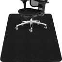 Sycoodeal Office Chair Mat for Hardwood Floor,Office Computer Gaming Chair Mat for Tile Floor,Large Floor Protector Rug,Anti-Slip,Easy to Clean,Pure Black(48"x55")