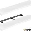 QEEIG Bathroom Shelves 48 inches Long Wall Shelf Large Extra Long 48 x 9 inch Set of 2, White (008-120W)
