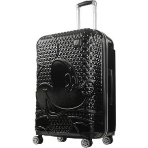 FUL Disney Mickey Mouse 29 Inch Rolling Luggage, Hardshell Suitcase with Spinner Wheels, Black