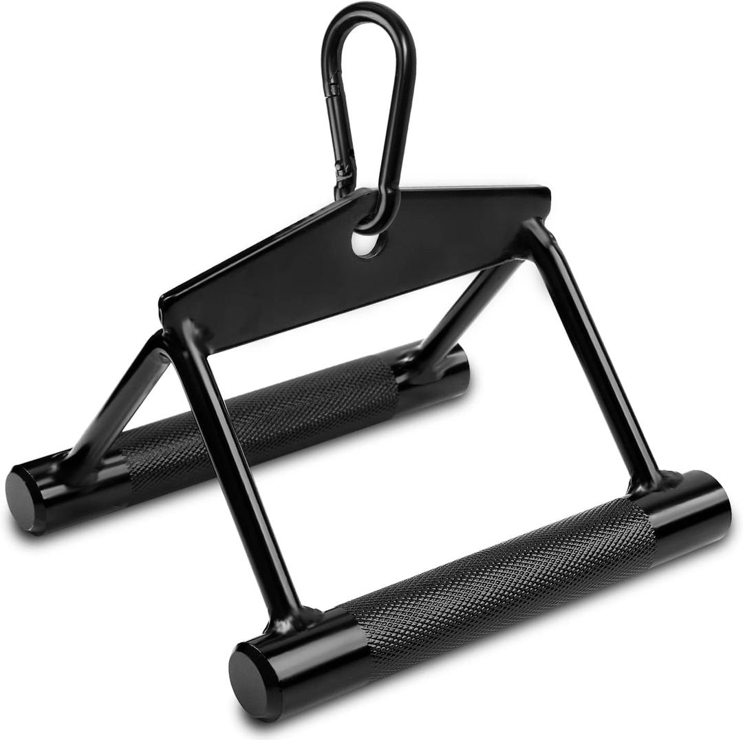 Yes4All Cable Machine Attachment, Double D Handle & Tricep Rope Cable Attachment, Weight Machine Accessories Load 880 LB for Home Gym (Black)