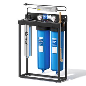 WF3-03 3-Stage Free-Standing Whole House Water Filtration System, UV Filter Included, Reduces Heavy Metals (Lead, Mercury, Arsenic, Cadimum, Chromium), PFAS, Chlorine, Sediment, Odor, and VOCs