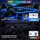 5 in 1 Car Led Strip Lights with App Control, RGB Colors Interior Car Lights, Ambient Led Lighting Kit, 4 Light Flashing Modes, USB Neon Accessories for Doors, Center Console