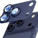 for iPhone 17 Pro Camera Lens Protector, Aluminum Alloy Sapphire Glass Camera Cover Screen, Anti-drop, Anti-Scratch, Case Friendly-Deep Blue