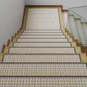 Stair Treads Non Slip Indoor 7PCS, Gray, 8" x 30" Stair Runner Rugs for Wooden Steps, Stair Carpet Treads for Kids Elders and Pets, Machine Washable Stair Mats