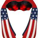 Cordless Shiatsu Neck and Back Massager with Heat for Pain Relief Deep Tissue, Rechargeable Electric 4D Kneading Massage Pillow for Shoulder/Leg/Body Muscles, Best Gifts for Men/Women/Mom/Dad (American Dream-style (Pro Max-cordless))