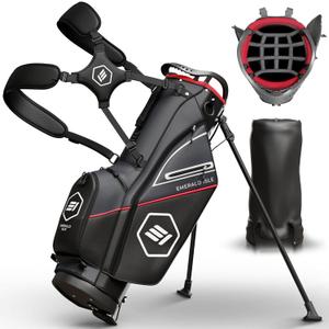 14 Way Full Length Divider Golf Bag Stand, Heavy Duty Carry Bag with Rain Hood, Multiple Pockets, Padded Handle and Strap, Lightweight Golf Bag for Men and Women