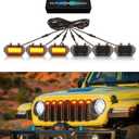 Front Bumper LED Grill Lights for Jeep Wrangler JL Gladiator JT 2025 2024 Raptor Marker Lights Bars JL JT Exterior Accessories(Yellow)