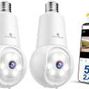 SYMYNELEC Light Bulb Security Camera: 5G WiFi Socket Camera Outdoor - Wireless Lightbulb Camera Waterproof for Home with Night Vision Motion Detection 2Packs