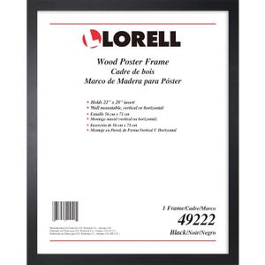 Lorell Solid Wood Poster Frame, 22" x 28" (49222) , Black