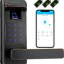 Harfo Smart Door Lock, Heavy Duty 5 in 1 Keyless Entry Door Lock, Full App Control Digital Keypad Lock, Reversible Handle with Fingerprints and Passcodes for Family/Office/Apartment (Aged Bronze)