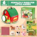 Baby Toys 6-12 Months, Montessori Toys for 1 2 Years Old Babies | Surprise Barn Stuffed Farm Animals Rattle Crinkle Mirror Sensory Balls for Toddlers 1-3, Baby Boy Girl Birthday Gifts