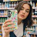 ChiCsFleur for Samsung Galaxy S23 FE Case, TPU Phone case with Camera Protection for Women Girls Teens - Colorful Floral Flowers Spring Garden Artsy Vibrant Pastel Clear Gift Aesthetic Unique