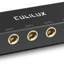 Cubilux Passive 6.35mm Headphones Splitter Box, 1/4 Stereo Multi Audio Distributor, Multiport Quarter Inch TRS TS Aux Splitter for Guitar Signal, Studio Recording, Live Performance, Monitors (Black)