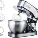 Stainless Steel Stand Mixer, 6-Speed Tilt-Head Mixer with 700W Powerful Motor, 7.4QT Large Capacity Bowl, Electric Kitchen Mixer with Dough Hook, Beater, Whisk for Baking & Dough Making