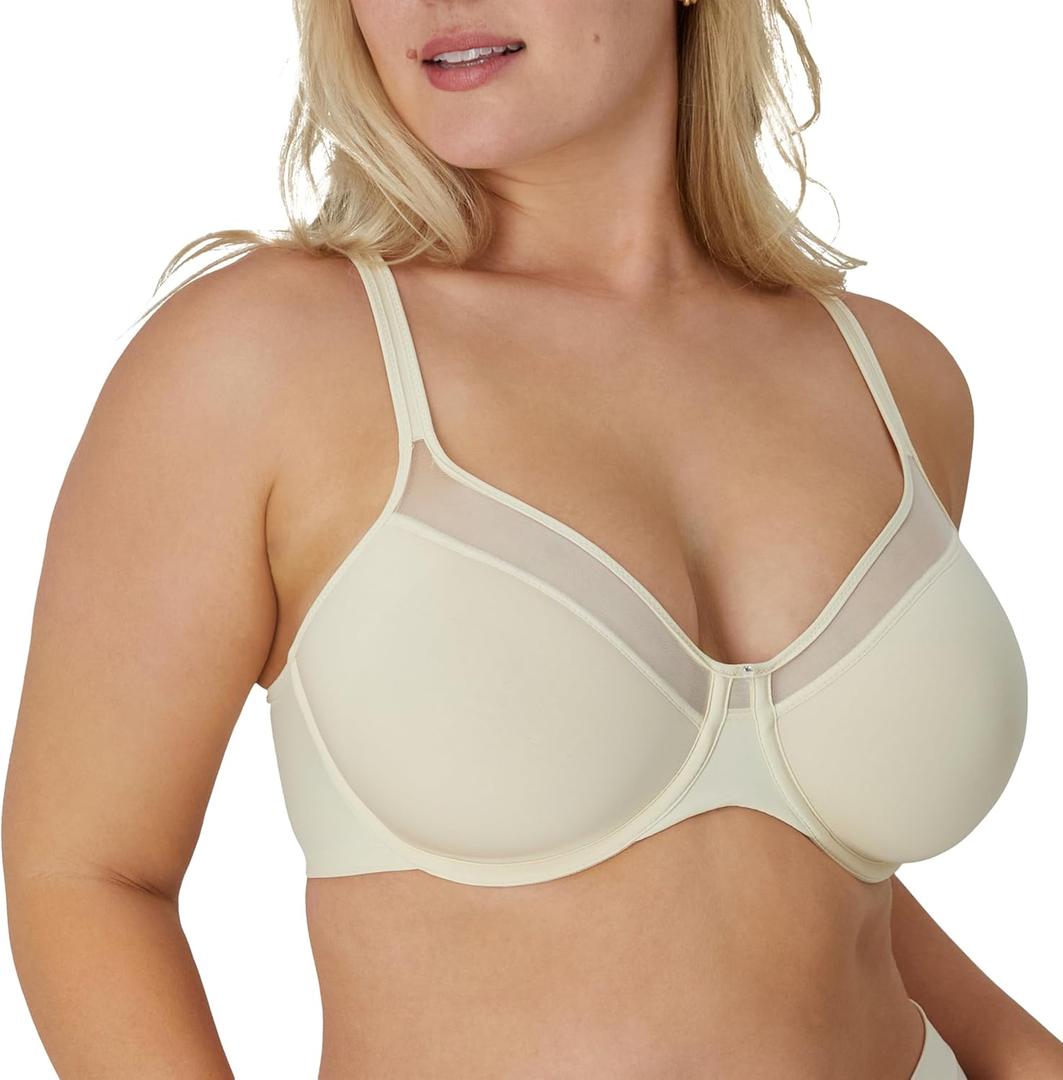 Bali Women's Seamless Underwire Bra, One Smooth U Smoothing Underwire Bras for Women, Convertible Straps, Ultra Light,34DD
