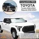 Car Front Windshield Sunshade Compatible with Toyota Tundra/Sequoia 2022-2026, Windshield Sunshades Foldable Reflective Sun Visor for UV Rays & Sun Heat Protection Car USA Flag Pattern Accessories