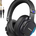 NUBWO Headphones Wired, Hi-Res Studio Monitor Headphones with 3.5/6.35mm Detachable Jack, 180 Flip Earpads, 45mm Drivers Professional DJ Headsets for Guitar, Piano, Recording, Mixing, Guitar APM-HD01