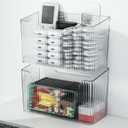 2 Pack Adhesive Cabinet Door Organizer, Storage Bins Lid Organizer Cabinet Wall Mount Pantry Door Caddy Containers for Kitchen Bathroom Countertops (Medium)