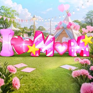 8FT Mothers Day Inflatables Outdoor Decorations, Built in LED Lights Mother's Day Blow Up Yard Decoration for Holiday Party, Indoor, Outdoor, Garden, Yard Lawn Decor