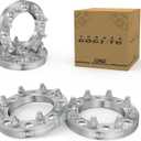 Customadeonly 8x6.5 (8x165.1) Wheel Spacers 1 Inch  4pcs Forged Aluminum Spacers with 126mm Bore, M14x1.5 Studs  Fits Chevy GMC 8 Lug Trucks  25mm Thick  Stud Trimming May Be Required (Silver)