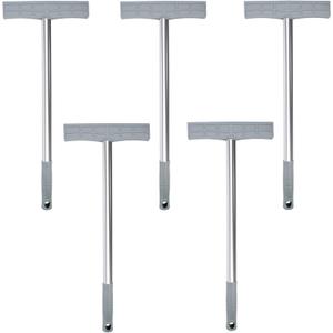 Stainless Steel Handheld Sign Holder, Professional Display Pole Sign Stand for Events Meetings Tours Two-Sided Signs Versatile Easy Grip Billboard for Airports Exhibitions Parades, No Signboard (5pcs)