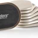 Super Sliders 3-1/2" x 6" Small Oval Reusable Furniture Sliders for Carpet, Anti-Slip Protective Furniture Moving Pads for Beds, Sofas, Dressers, Set of 8, Beige