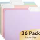 Mr. Pen- Poly File Folders with Tabs, 1/3 Cut Tab, 36 Pack, Letter Size | Morandi Colors, Plastic File Folders Letter Size (8.5 x 11 inches) for Office, School, Business, Documents Files Paper