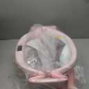 Collapsible Baby Bathtub - Large Baby Bath Tub with Thermometer & Cushion | Travel Portable Newborn Infant Bathtub | Foldable Toddler Bathtub for Baby 0 to 36 Months (Pink)