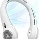 Neck Fan with 4000mAh Rechargeable Battery & LED Display, Portable Personal Cooler for Women/Men, 3-Speed Bladeless 360 Cooling Fans, Stylish Gift for Gym/Travel/Office, White