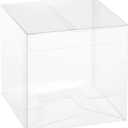 100 Pcs Plastic Storage Boxes - Transparent Gift Boxes, Empty Containers Packing Box for Party Favors Ideal for Cookies, Ornament, Gifts, Wedding, Birthday and Parties, 4x8"