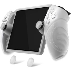 PlayVital Design for PS Portal Cover, Guardian Edition Silicone Protective Case for PS Portal Remote Player with Thumb Grips - Shockproof, Anti-Slip Grip Accessories - Clear White
