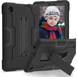 Bingcok for TCL TAB 8 LE Case, TCL TAB 8 Case for Kids, Heavy Duty Rugged Full-Body Hybrid Shockproof Drop Protection Cover for TCL Tab 8 LE (Model:9137W) 2023/TCL Tab 8 WiFi (Model:9132X) (1-Black)