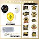 Hahafelt 42 Pcs Graduation Black and Gold Decorations, 6 Light up Picture Decorative Boxes 2 Class of 2026 Photo Banner 18 Balloons 10 Hanging Swirls 2026 Grad Party Supplies for High School College