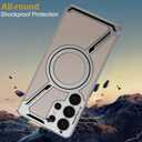 Magnetic for Samsung Galaxy S25 Ultra Leather Case,[Compatible with Wireless Charging] Business Luxury PU Leather Shockproof Protective Slim Phone Cover for Samsung Galaxy S25 Ultra(Beige)