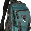 Sling Bag Backpack Cross Body Messenger Bag Shoulder Backpack Travel Rucksack Lake Blue (Dark Green)