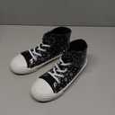 EUXTERPA Kids High Top Shoes Toddler Canvas Sneakers Boys Girls Casual Walking Sports Shoe, 3 Big Kid, Black Sliver Star