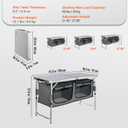 VEVOR Camping Kitchen Station, 3 Adjustable Height Folding Outdoor Camp Cooking Table with Storage Organizer, Quick Set-up for Patio BBQ Picnic Glamping Traveling, Quick Installation for Picnic Bbq Beach Traveling