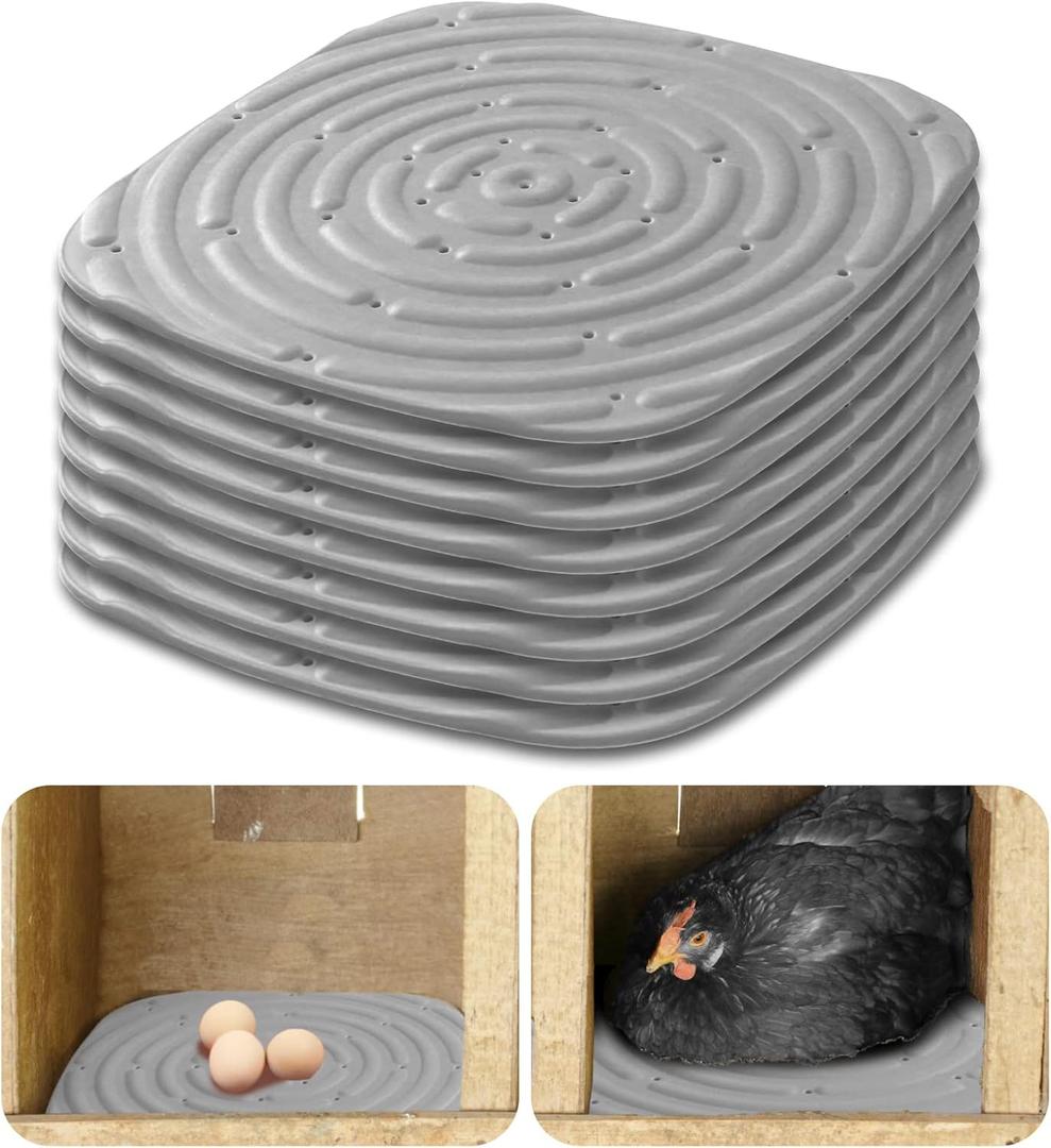 Chicken Nesting Box Pads, Washable Nesting Pads for Chicken Coop Bedding Nest Box Liners Reusable Nesting Pads for Laying Eggs Chicken Coop Accessories Grey 12''x12'' 8 Pictures Skimzy