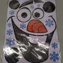 Pack Of 3 ROCWOHO Christmas Snowman Decals - Large Size Snowflakes & Candy Indoor/Outdoor Decorations for Winter Doors & Windows