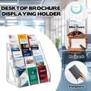 YEXEXINM 3 Pack 5 Tier Brochure Holder 12x13 Inch Acrylic Literature Display Stand Holds 3 Brochures in One Row Clear Pamphlet Holder Display Stand for Flyers Booklets Table Signs Office Home Store