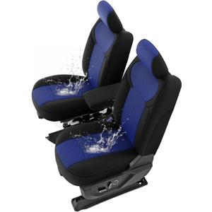 GIANT PANDA Waterproof Neoprene Front Seat Covers for Ram 1500(2019-2025) Crew & Quad Cab, Custom fit Big Horn, Laramie, Tradesman, Rebel, 2WD & 4WD, Foam Padded, Black & Blue