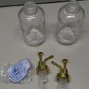 Molimoli Syrup Dispenser for Coffee Bars, Glass Syrup Bottle w. Pump, 16.9 oz 500 ml, Set of 2, Gold Upgraded Dispenser