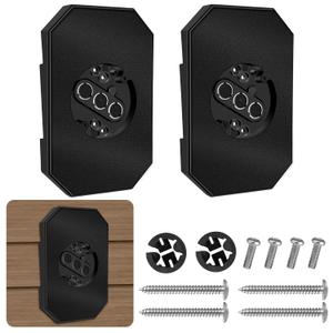2Pack Vinyl Siding Mounting Blocks with Built-in Electrical Box,Siding Mounting Plate,Black Outdoor Mounting Plate Kit,Siding Mounting Kit for 1/2 inch Lap Double and 4 inch Siding