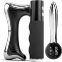 Heated Muscle Gua Sha Tool, Electric Fascia Knife with Vibration, Heat and Microcurrent, Portable Gua Sha Massager for Full Body Muscle Relaxation and Pain Relief (Black)